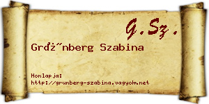 Grünberg Szabina névjegykártya